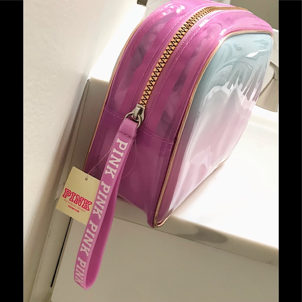 🆕PINK SUPER CUTE COSMETIC BAG/MERMAID COLORS ZIPPER CLOSURE/PINK ON FRONT/NWT!! - Picture 2 of 14